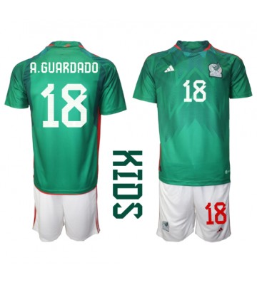 Mexico Andres Guardado #18 Replica Home Stadium Kit for Kids World Cup 2022 Short Sleeve (+ pants)